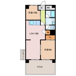 近鉄四日市駅 徒歩9分 2階の物件間取画像